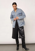 COCOUTURE Denicecc Denim Fringe Jacket Bleach Denim: blau Jacke für Damen