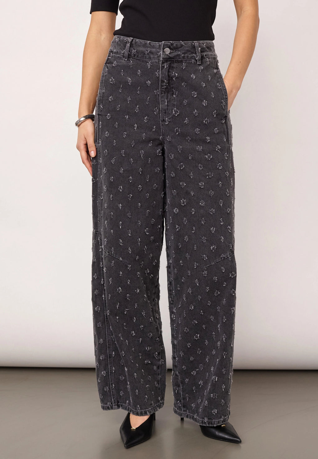 COCOUTURE Derricc DOT Jeans MID GREY: серый брюки для женщин