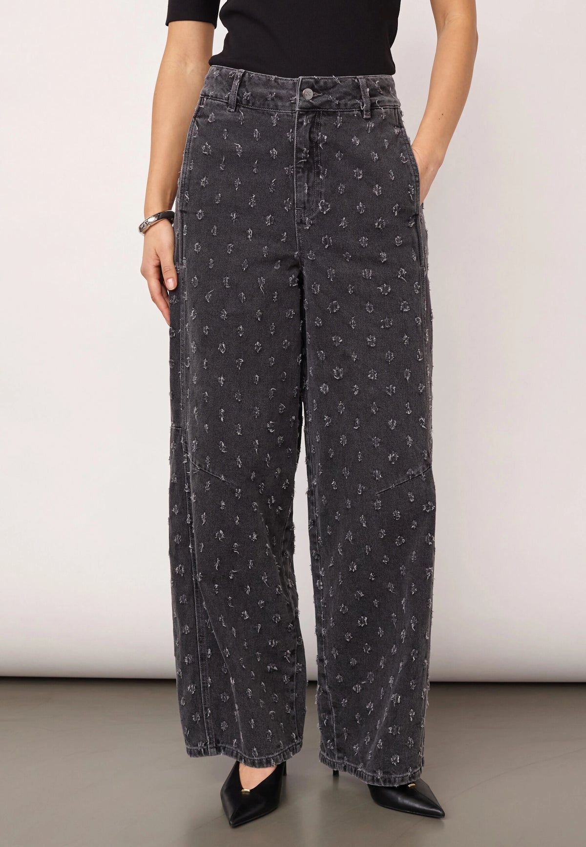COCOUTURE Derricc DOT Jeans MID GREY: серый брюки для женщин