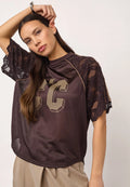 COCOUTURE Treycc LOGO LACE TEE DARK Brown: ブラウン Tシャツ レディース