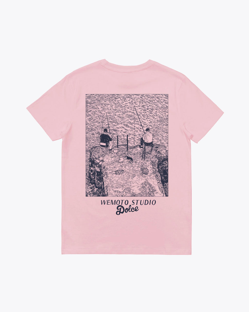 WEMOTO Fratelli TEE Cotton PINK: وردي تيشيرت للرجال