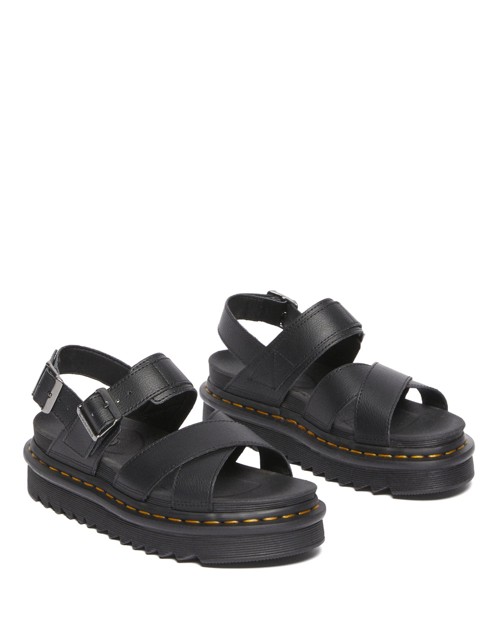 DR. MARTENS VOSS II: black sandals for women