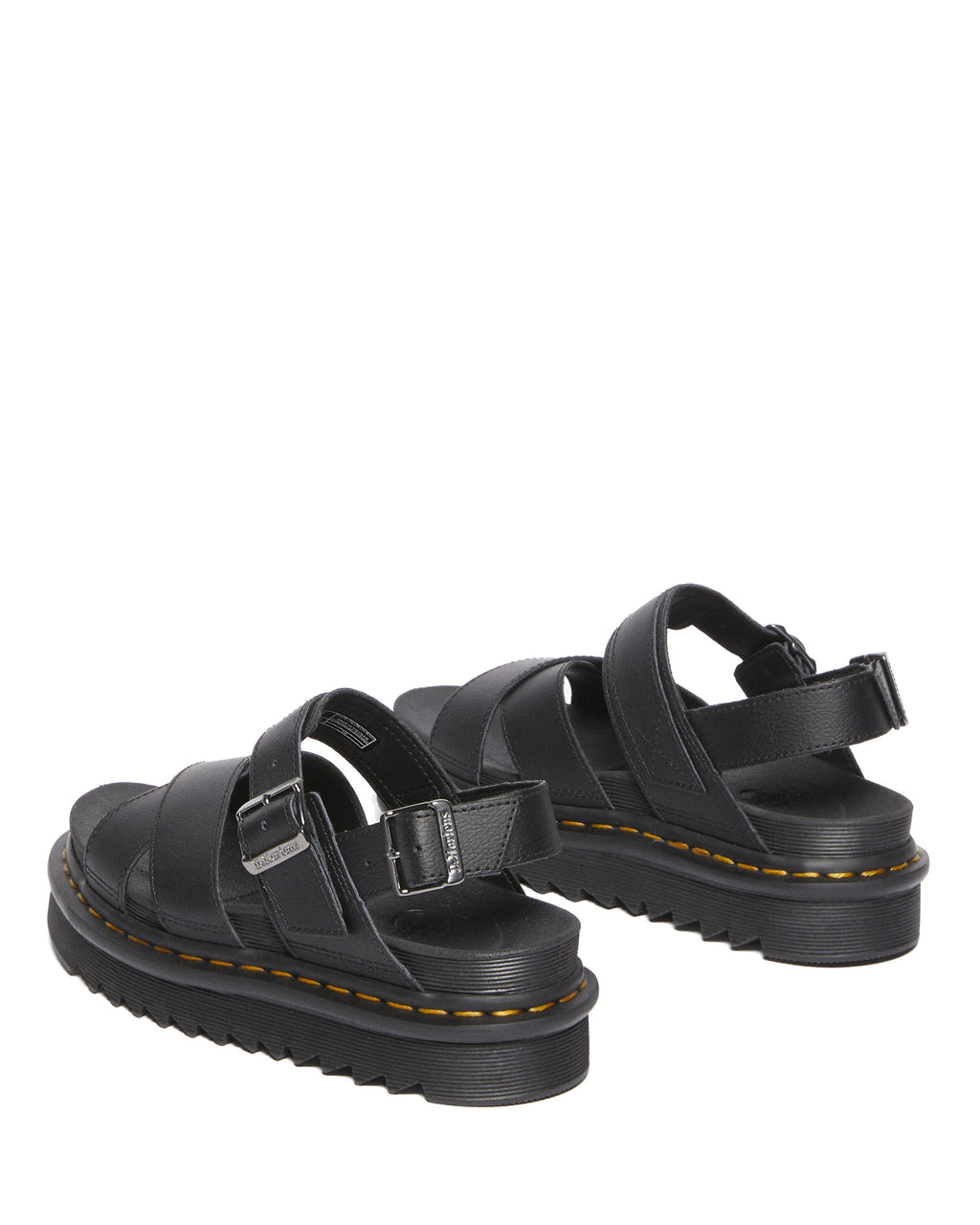 DR. MARTENS VOSS II: black sandals for women