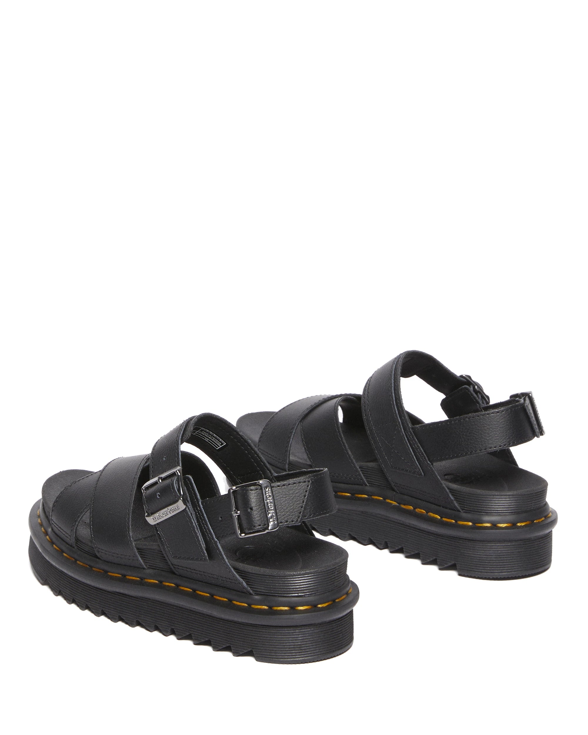 DR. MARTENS VOSS II: black sandals for women