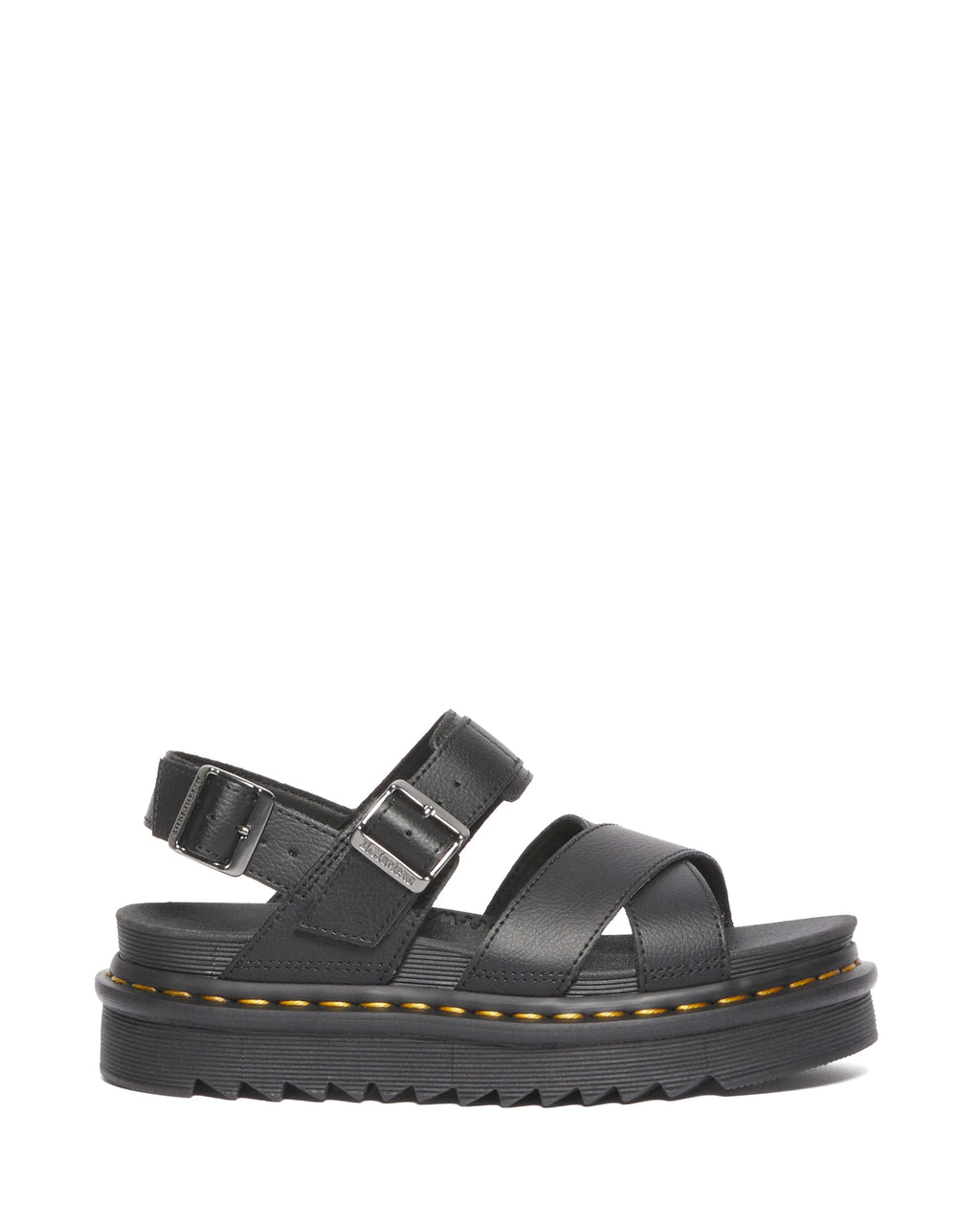 DR. MARTENS VOSS II: black sandals for women
