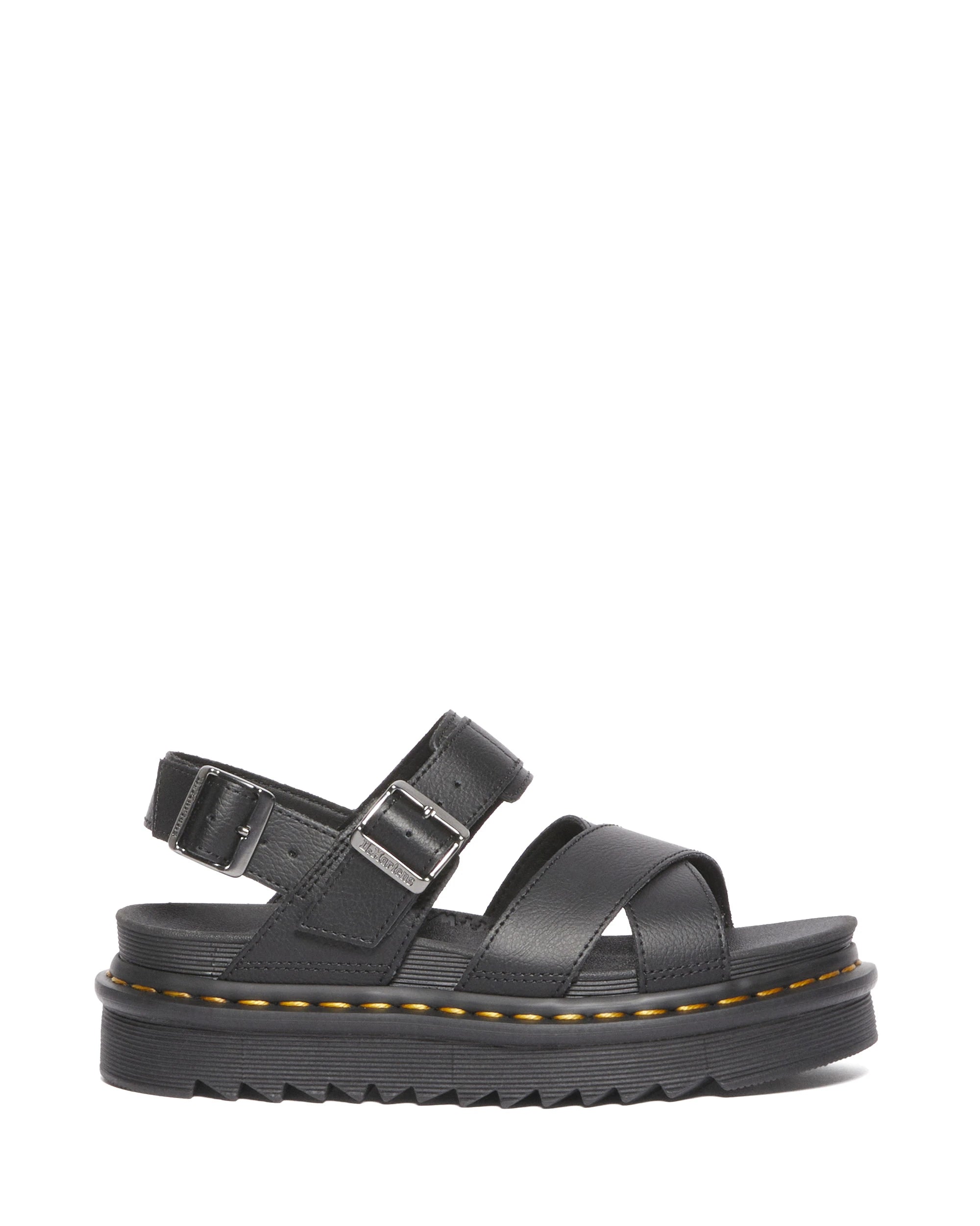 DR. MARTENS VOSS II: black sandals for women