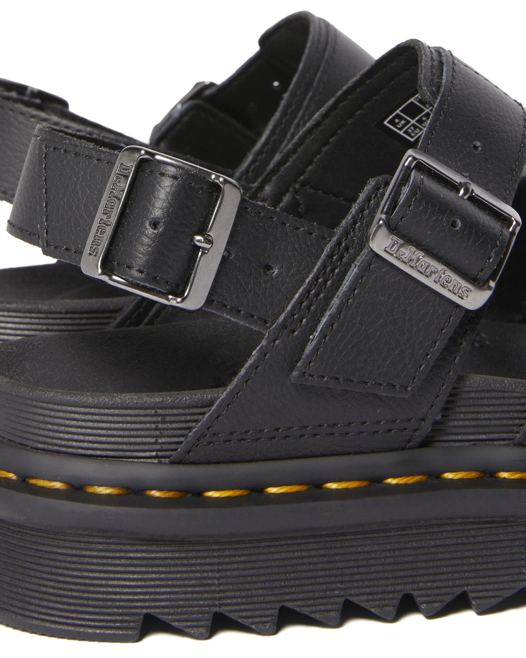 DR. MARTENS VOSS II: black sandals for women