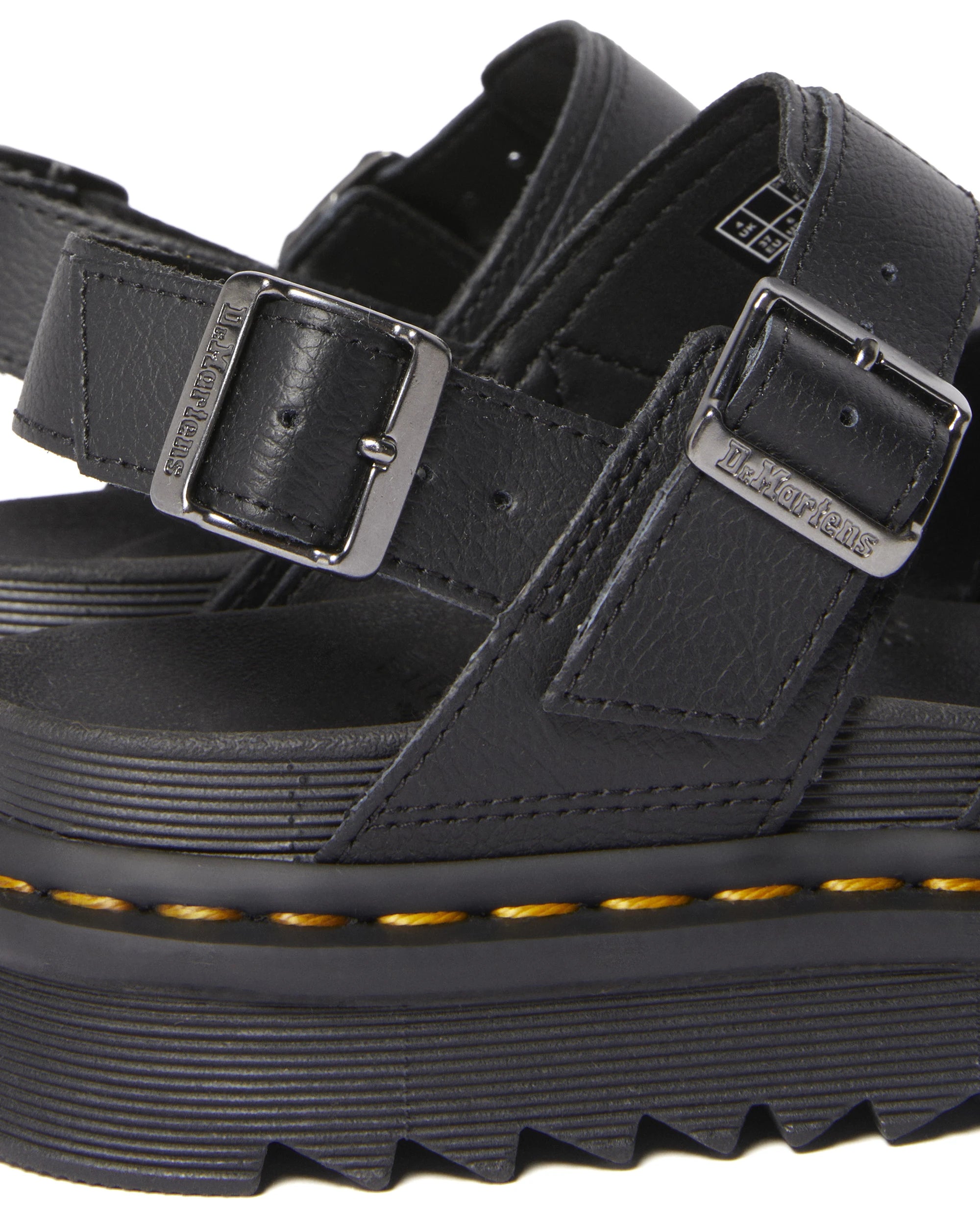 DR. MARTENS VOSS II: black sandals for women