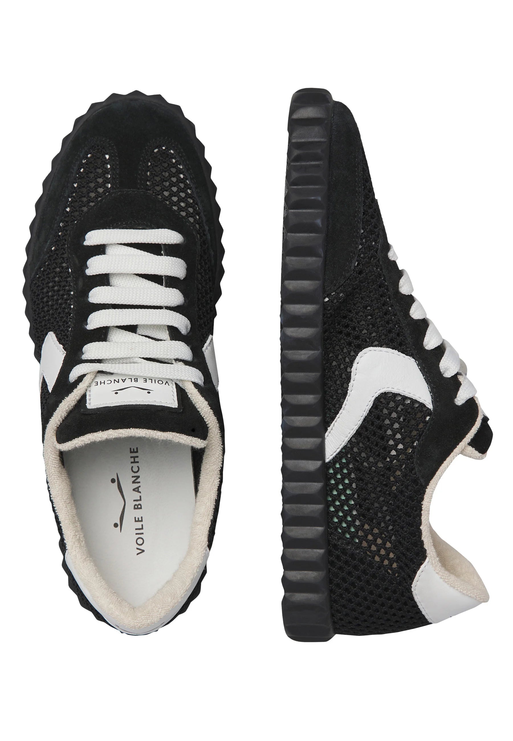 VOILE BLANCHE INES MESH: black trainers for women