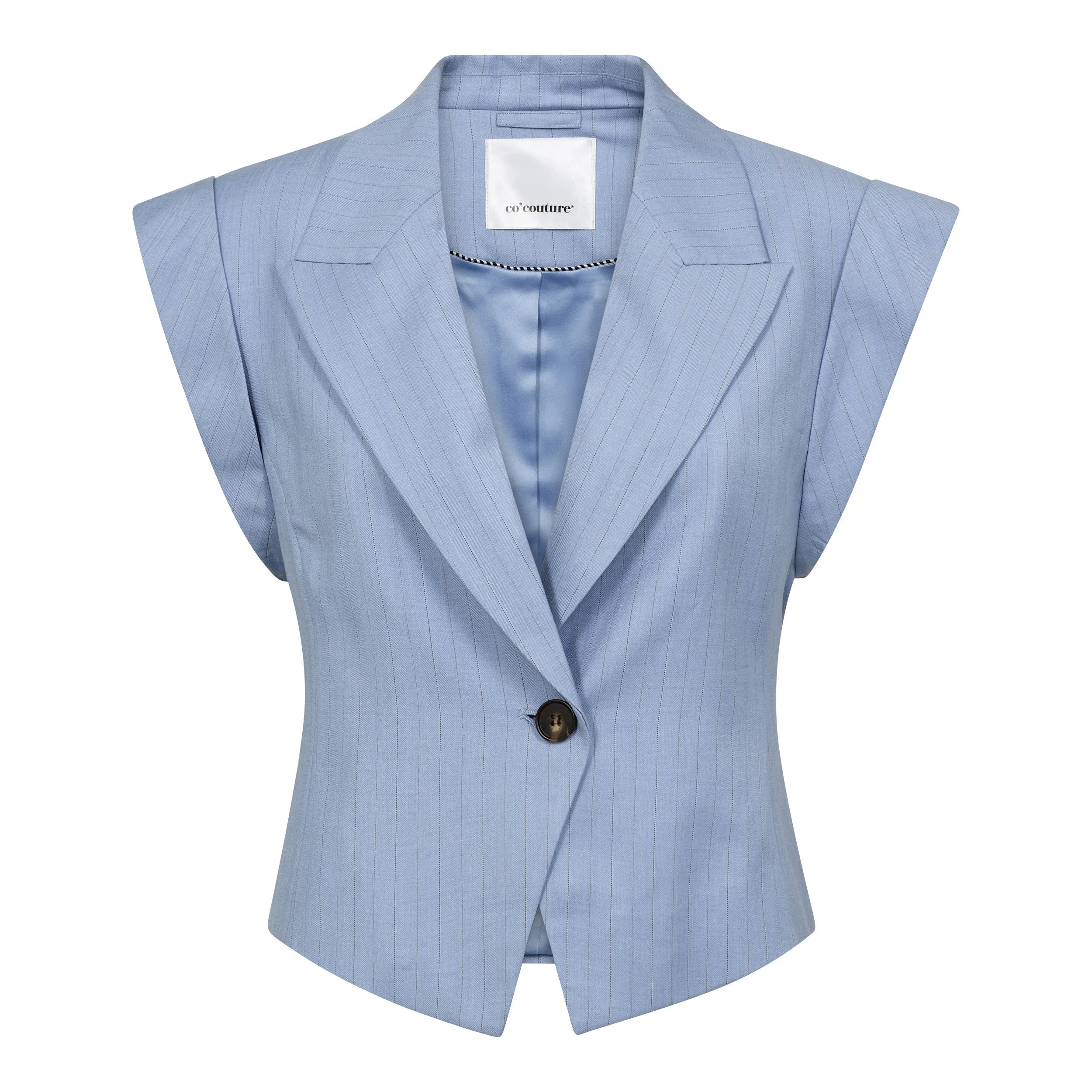 COCOUTURE Kianacc PIN VEST PALE BLUE: синій куртка для жінок