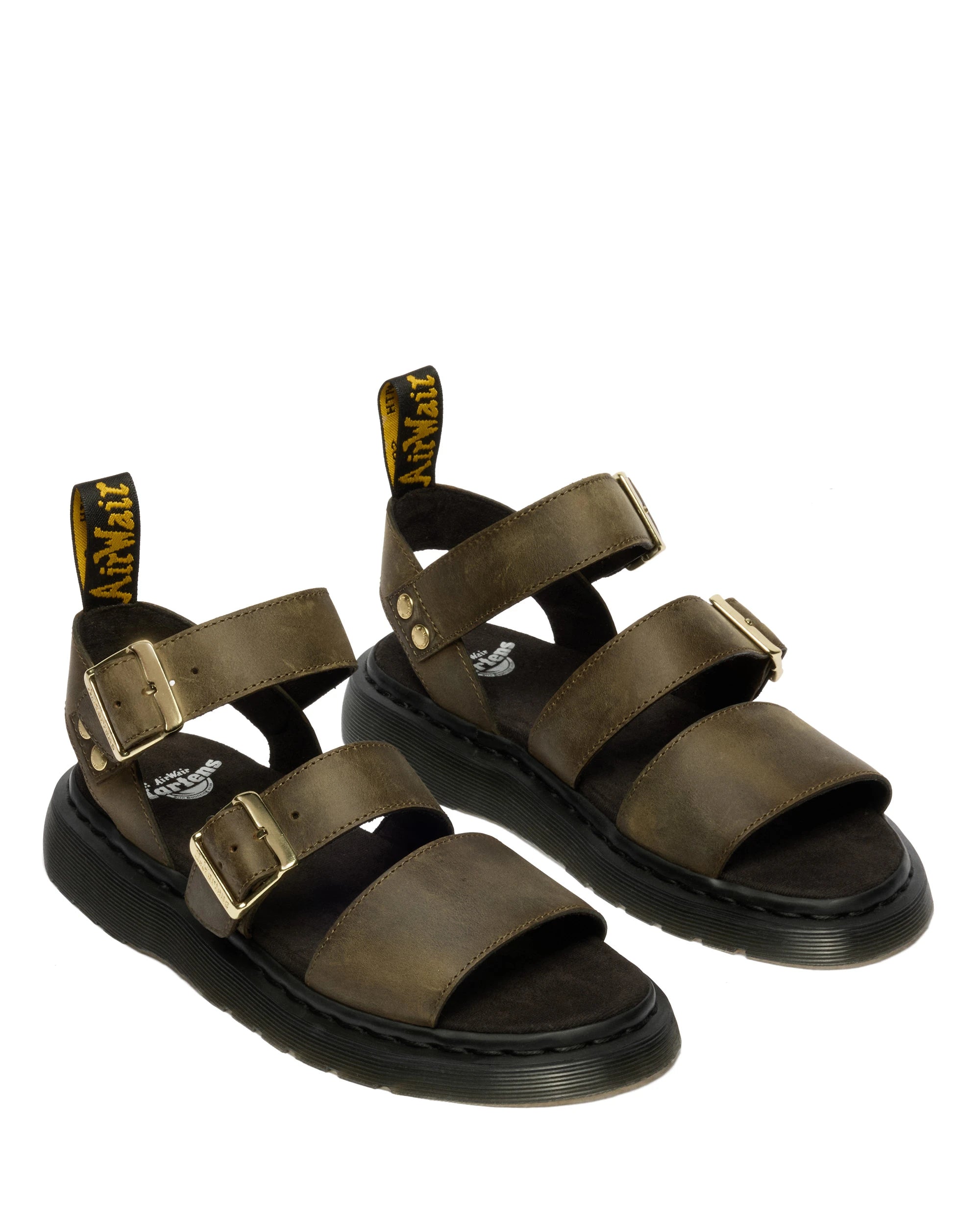DR. MARTENS Gryphon Strap Sandal: green sandals for women