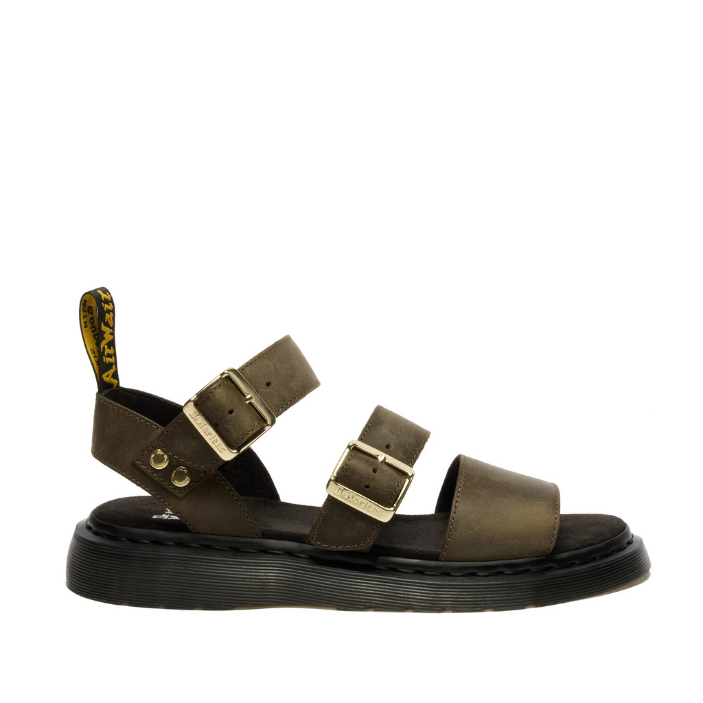DR. MARTENS Gryphon Strap Sandal: green sandals for women