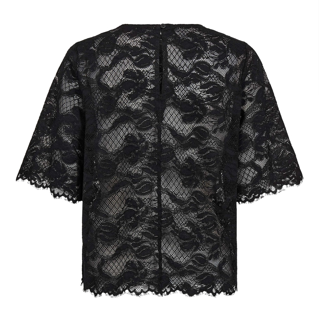 COCOUTURE Lannycc LACE Blouse Black: svart blus för dam