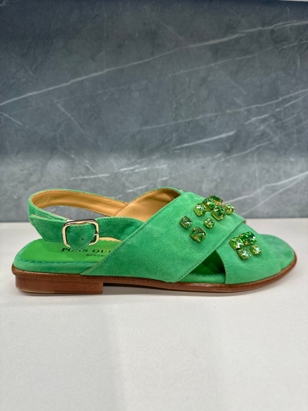 PONS QUINTANA TINA KIWI: green sandals for women