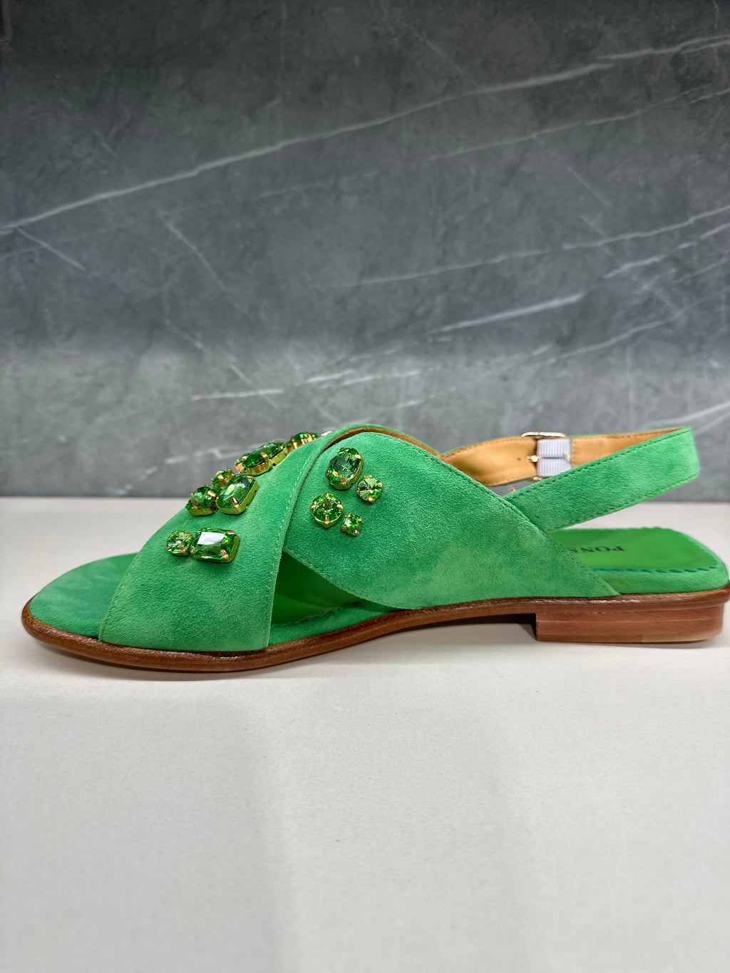 PONS QUINTANA TINA KIWI: green sandals for women