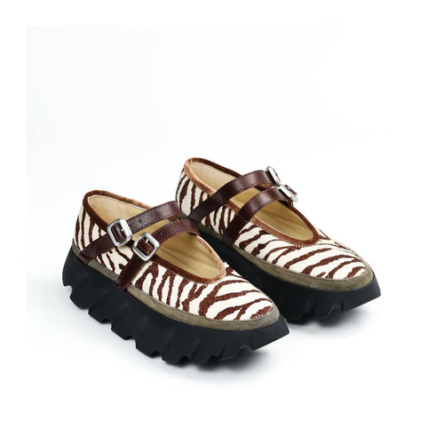 4CCCCEES TURA Ballet Zebra: animal print ballet flats for women