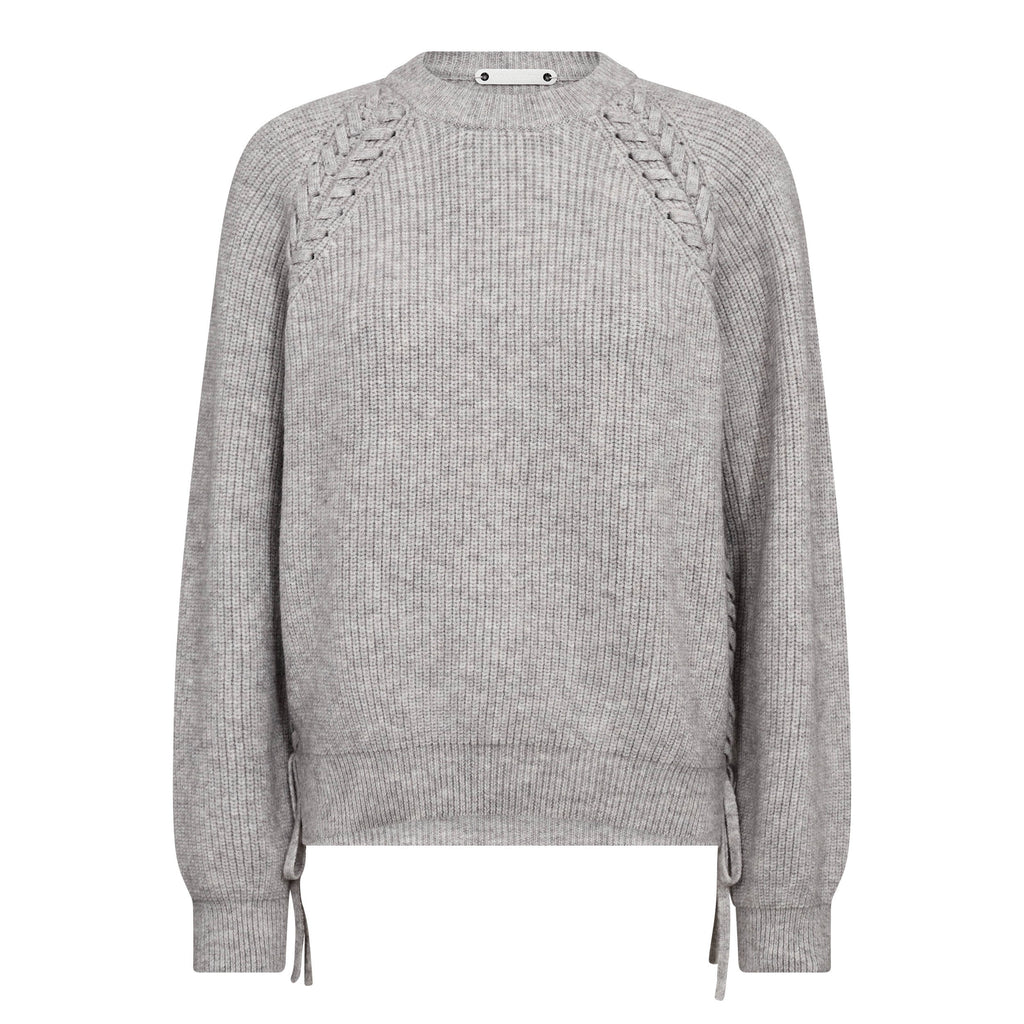 COCOUTURE Rowcc Braid String KNIT GREY Melange: グレー ニット レディース