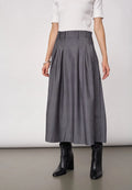 COCOUTURE Lyviacc Pleat PIN MID GREY: grijs rok voor dames