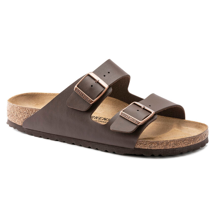BIRKENSTOCK Arizona Birko-flor Dark Brown, brown sandals unisex at Tascón