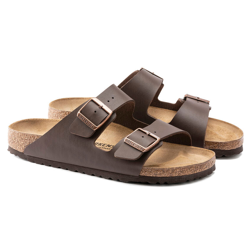 BIRKENSTOCK Arizona Birko-flor Dark Brown, brown sandals unisex at Tascón