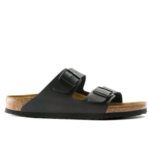 BIRKENSTOCK Arizona Birko-flor Black, sort sandaler unisex hos Tascón