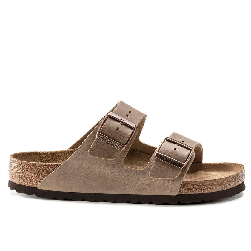BIRKENSTOCK Arizona Plantilla Blanda Cuero Engrasado Light Brown, brown sandals for women at Tascón