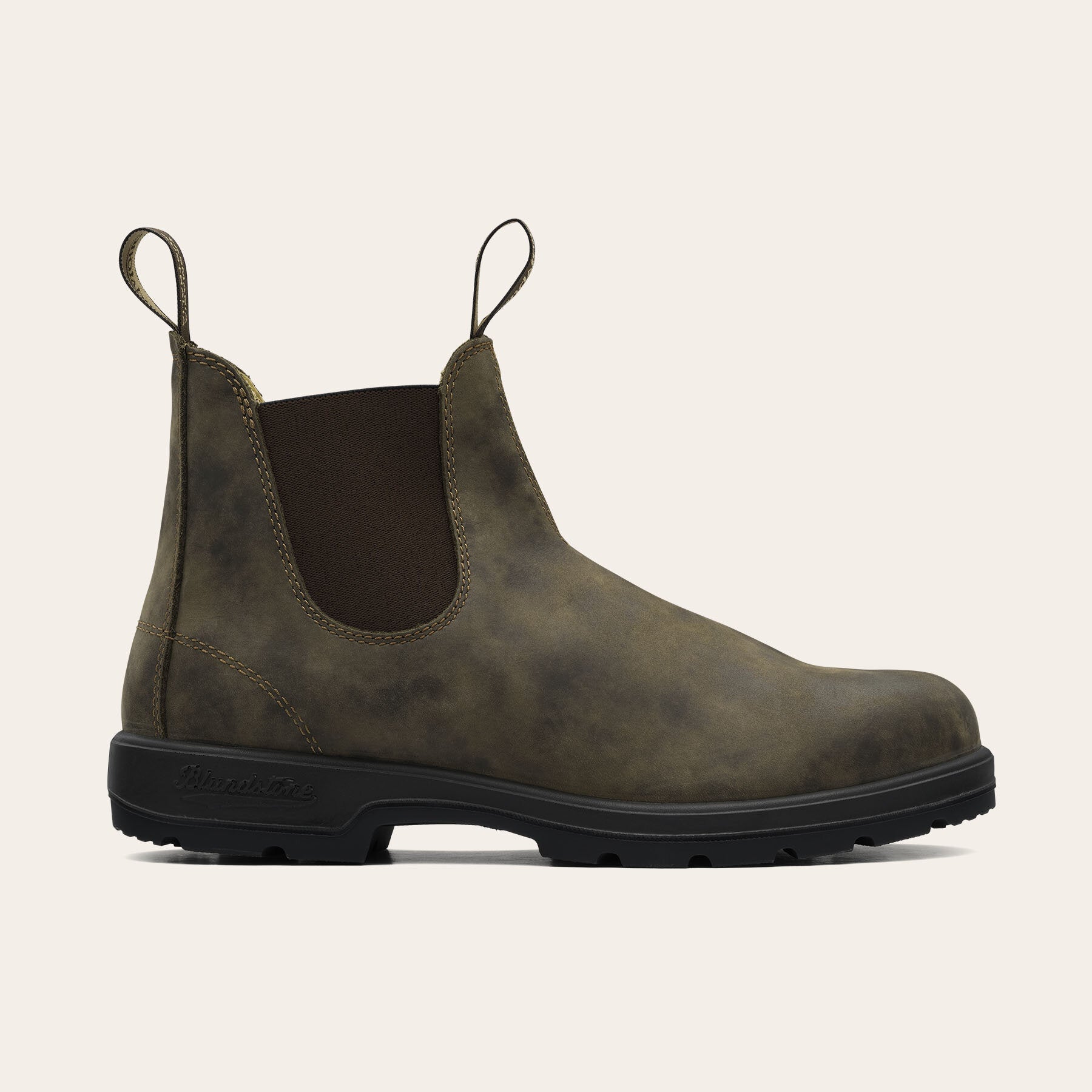 BLUNDSTONE 585 Rustic Brown Leather: brown boots unisex