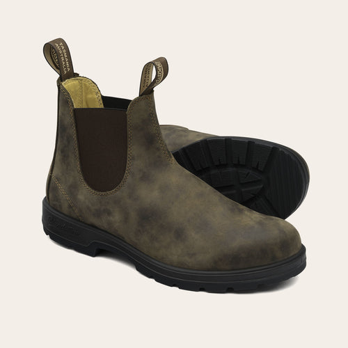 BLUNDSTONE 585 Rustic Brown Leather: marron bottes unisexe