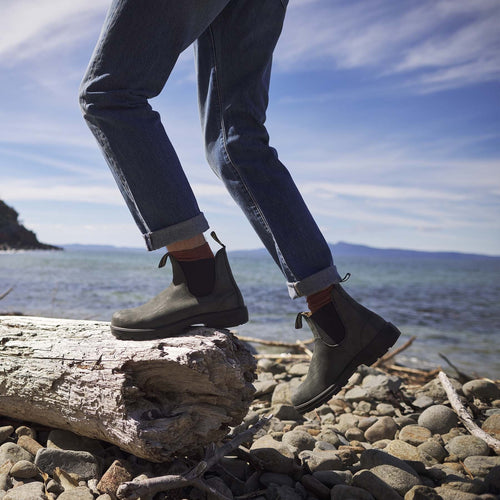 BLUNDSTONE 587 Rustic Black Leather: noir bottes unisexe