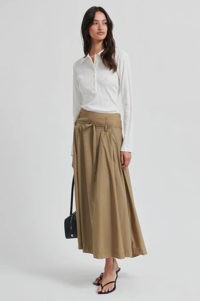 SECOND FEMALE Amari Skirt: бежевий спідниця для жінок