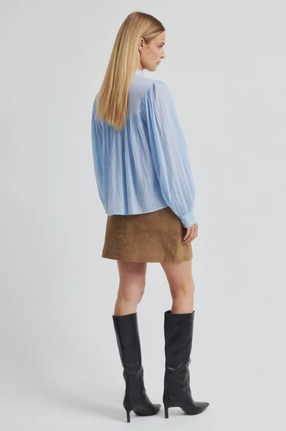 SECOND FEMALE Halogen BLUE: blue shirt for women