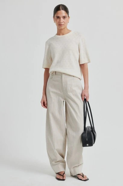 SECOND FEMALE Bacoli Barrel Trousers: beige trousers for women