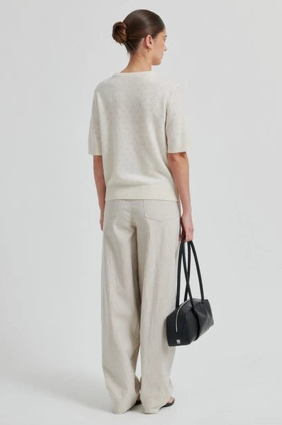 SECOND FEMALE Bacoli Barrel Trousers: beige trousers for women