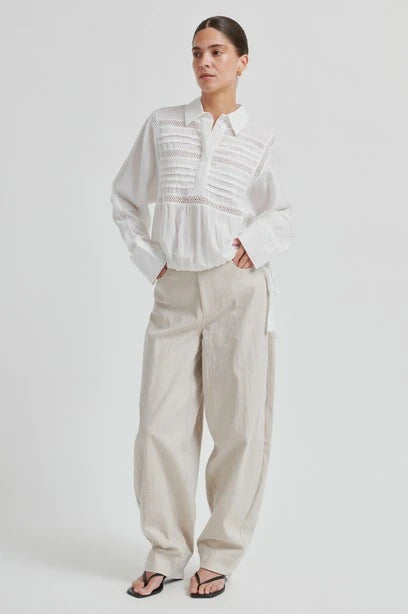 SECOND FEMALE Bacoli Barrel Trousers: beige trousers for women