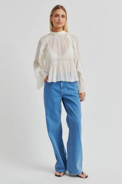 SECOND FEMALE NAJE Frill Blouse: white shirt for women