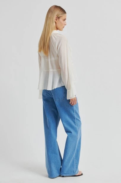 SECOND FEMALE NAJE Frill Blouse: white shirt for women