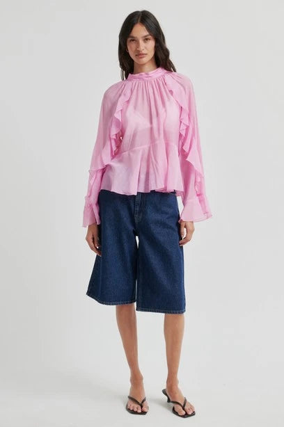 SECOND FEMALE NAJE Frill Blouse: white shirt for women