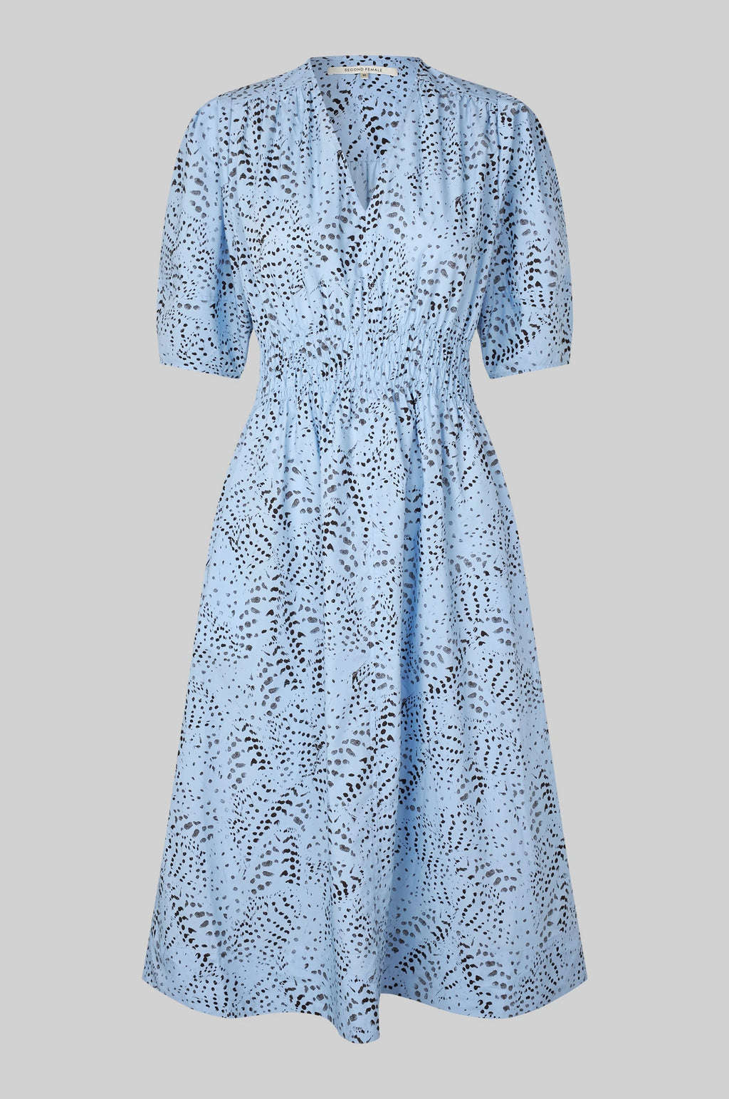 SECOND FEMALE Livina Dress: blå kjole til kvinder