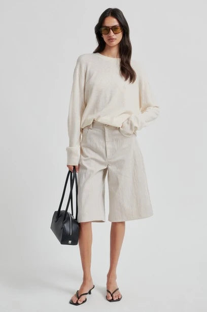 SECOND FEMALE Bacoli Shorts: beige trousers for women