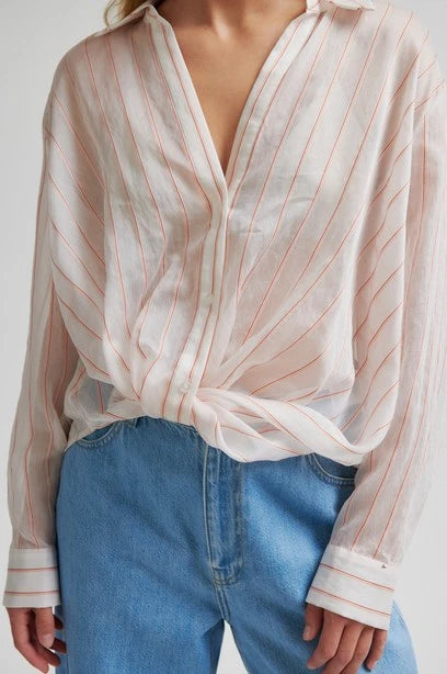 SECOND FEMALE Chevy Twist Shirt Cream PUFF: beżowy bluzka dla kobiet