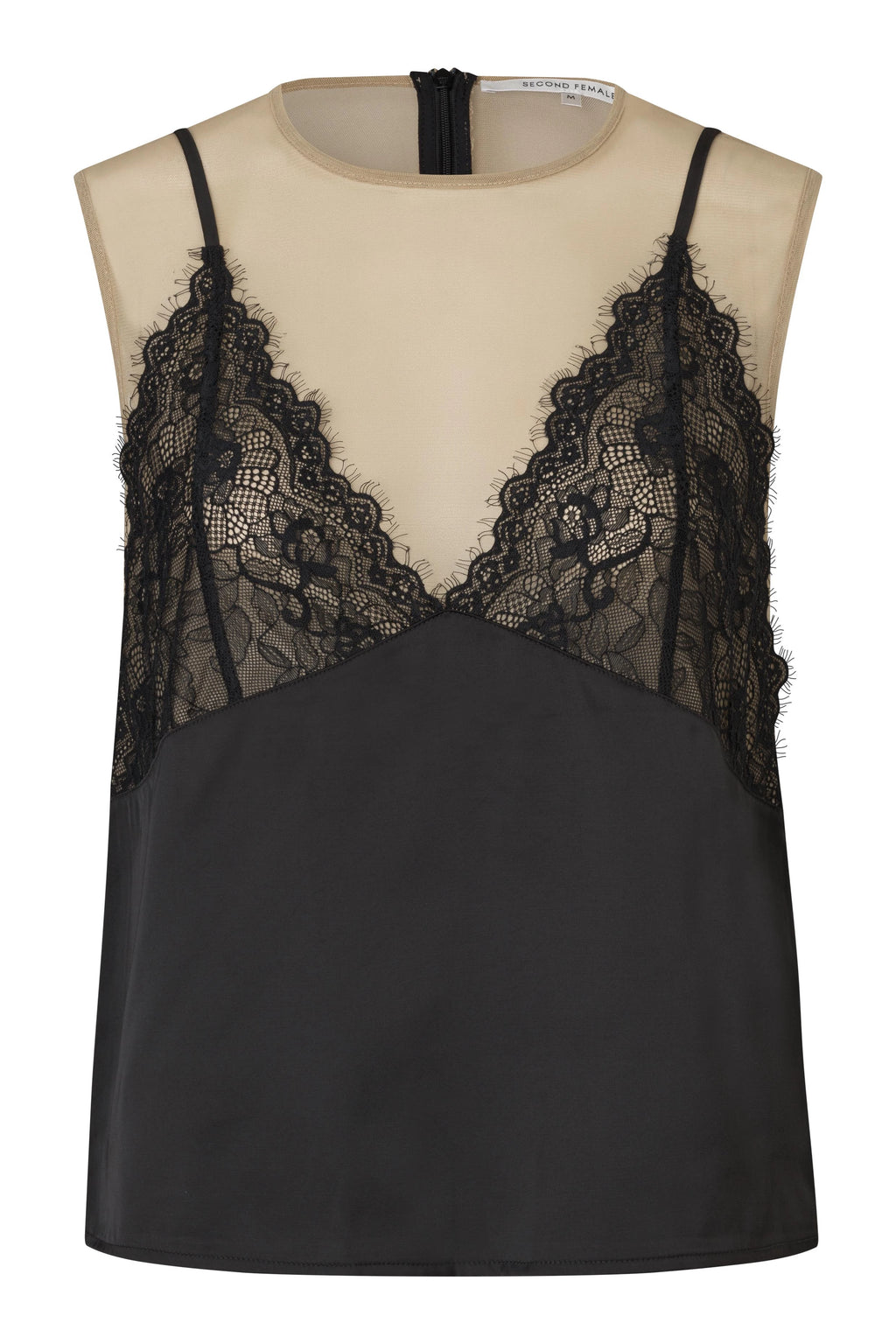 SECOND FEMALE Gracea TOP Black: zwart blouse voor dames