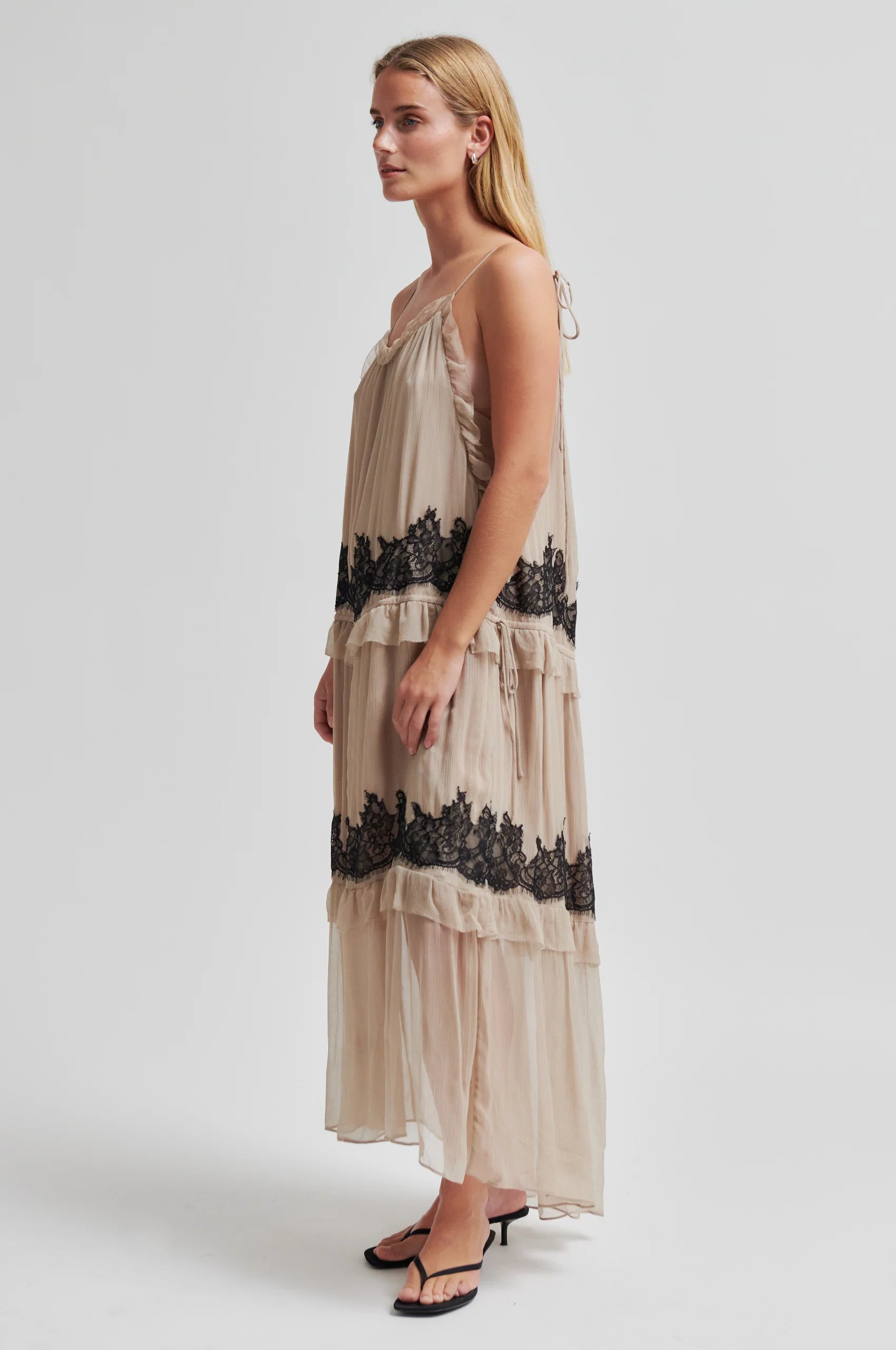 SECOND FEMALE Lynda MAXY Dress Plaza Taupe: beige dress for women