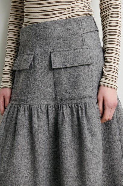 SECOND FEMALE Lydney Skirt GREY Melange: grå jacka för dam