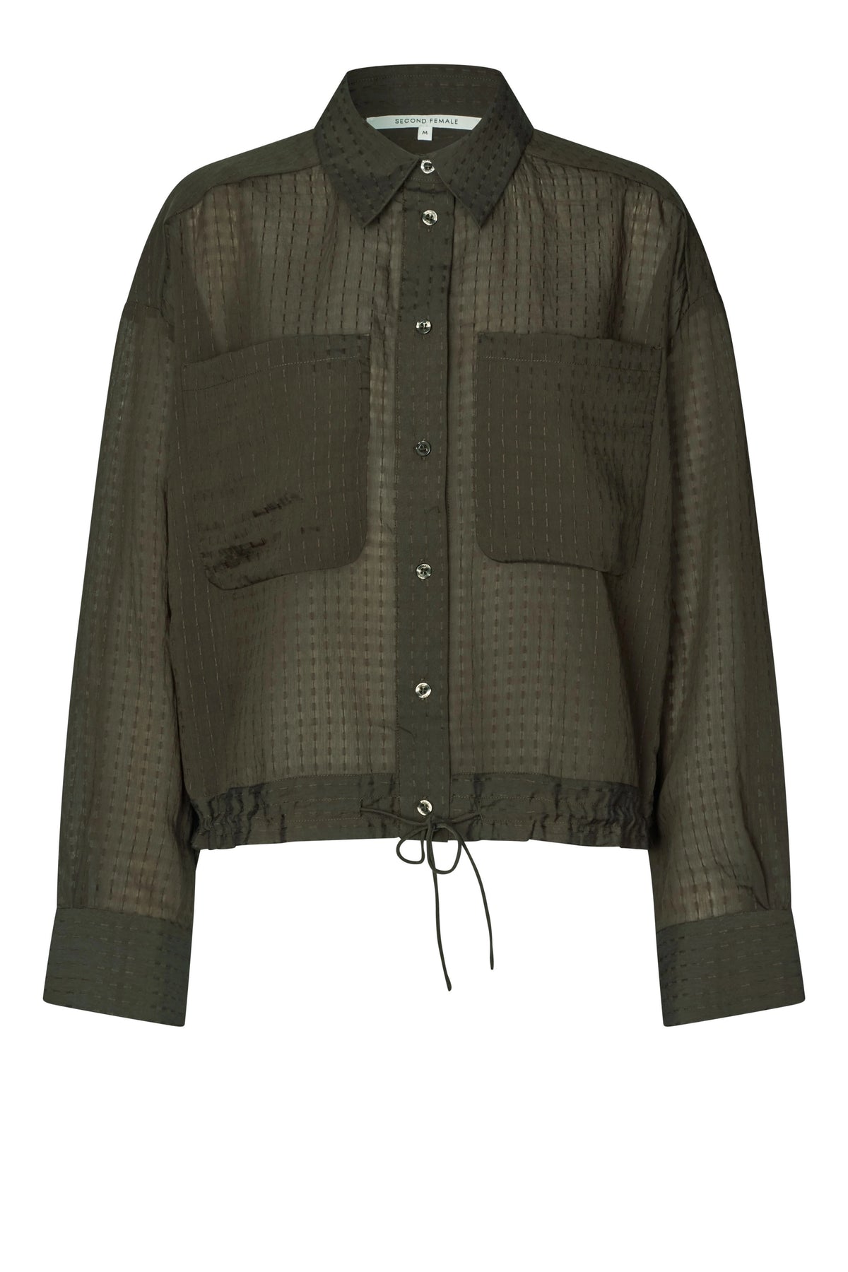 SECOND FEMALE Valaia Shirt Black Olive: noir camisas pour femme