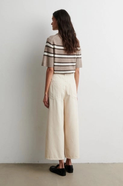 SECOND FEMALE Vilna KNIT SS O-neck Light Beige Melange: multicolor футболка для жінок