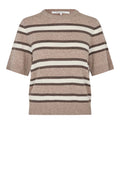 SECOND FEMALE Vilna KNIT SS O-neck Light Beige Melange: multicolor T-shirt voor dames