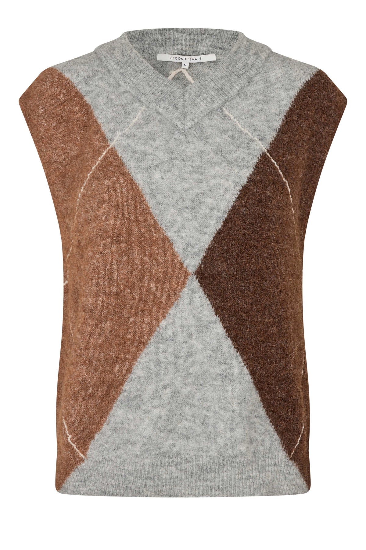 SECOND FEMALE | JERSEYS | MUJER | FORCA KNIT VEST LIGHT GREY MELANGE | MULTICOLOR