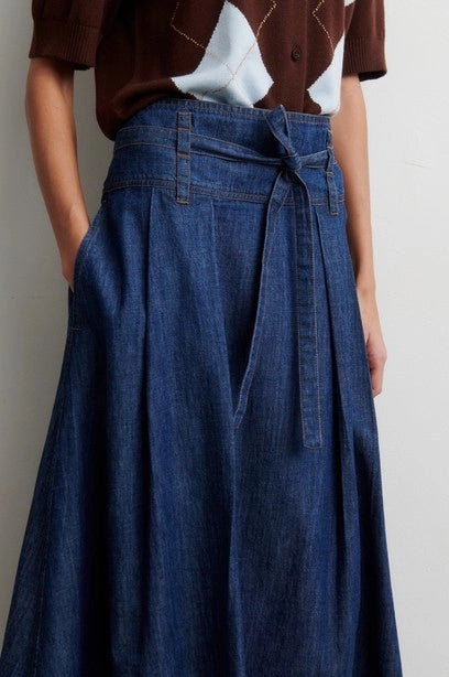 SECOND FEMALE | FALDAS | MUJER | EVANA DENIM SKIRT BLUE DENIM | AZUL