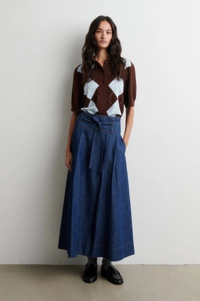 SECOND FEMALE | FALDAS | MUJER | EVANA DENIM SKIRT BLUE DENIM | AZUL