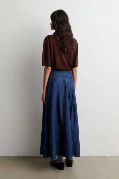 SECOND FEMALE | FALDAS | MUJER | EVANA DENIM SKIRT BLUE DENIM | AZUL